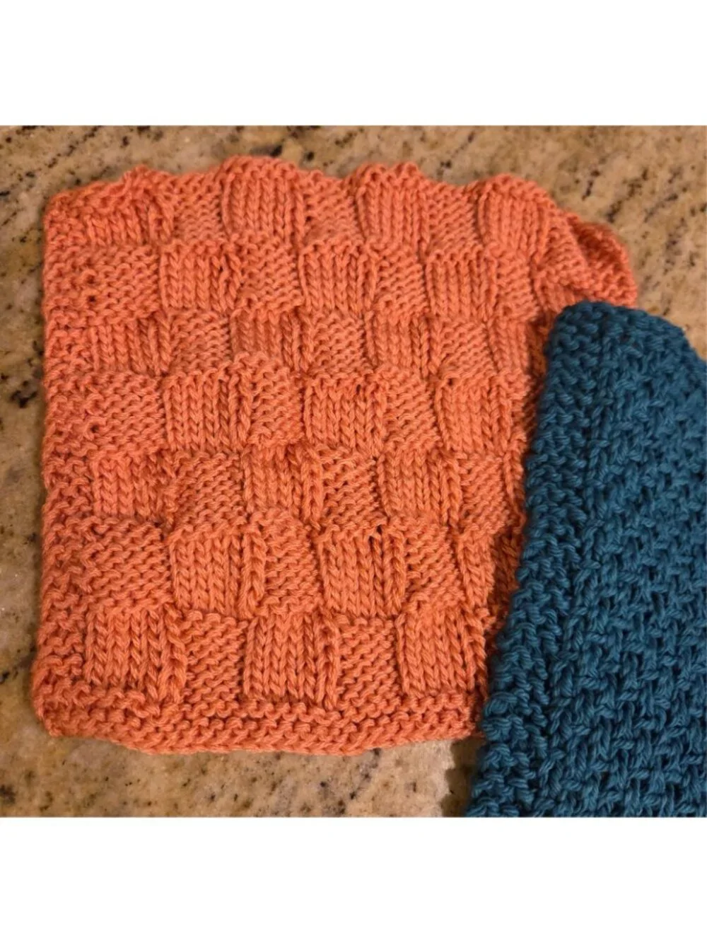 Lot of 3 Florida Colors Miami Teal Orange 100% Cotton Dishclothes Dolphins Knit